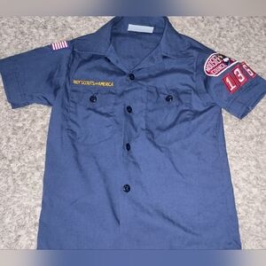 Vintage Boy Scouts of America Uniform Sz S Patch Flag Pockets USA Collector